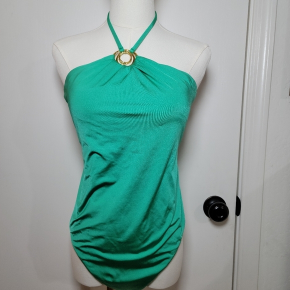 Sunshine 79 Gypset Solids High Neck One Piece Swimsuit - Seagreen - Size 12 - Picture 1 of 10